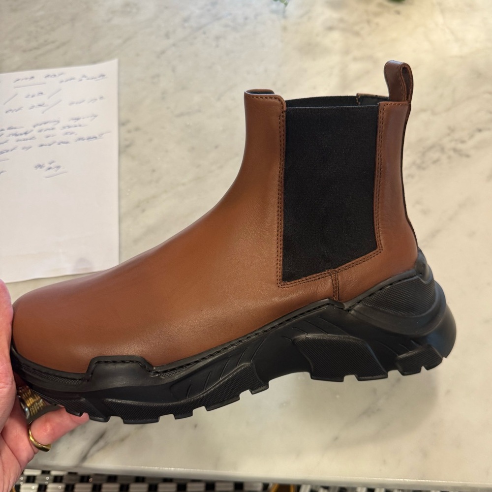 Tibi Brown Diego‎ Leather Winter & Rain Boots Sz 41/11 - Picture 4 of 8